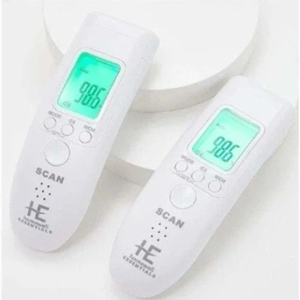 Homewell Essentials Non-Contact Infrared Forehead Thermometer White 2-Pack NEW